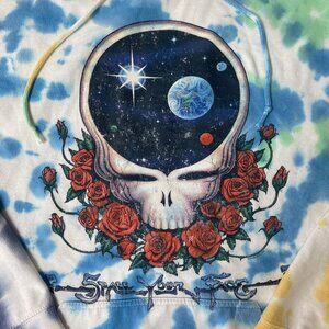 Liquid Blue Grateful Dead Hoodie Tie Dye Space Your Face Sweatshirt Size S/M